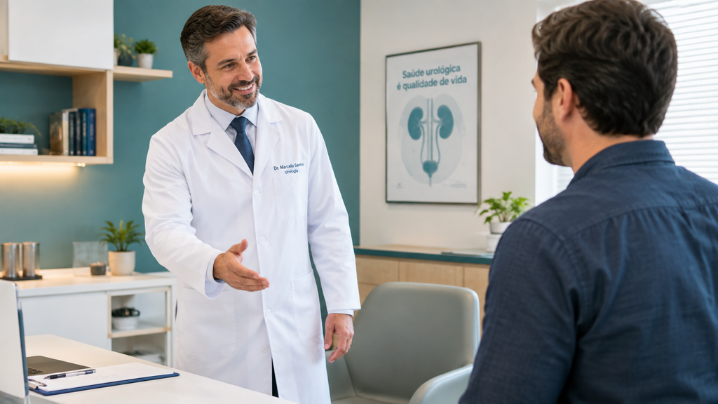 Urologista recebe paciente para avaliar vermelhidão no pênis na Clínica Climup